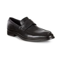 ecco mens black loafers shoes