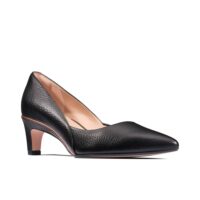 Clarks Ellis Rose, women's court shoes, black leather