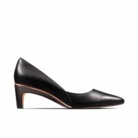 Clarks Ellis Rose, women's court shoes, black leather