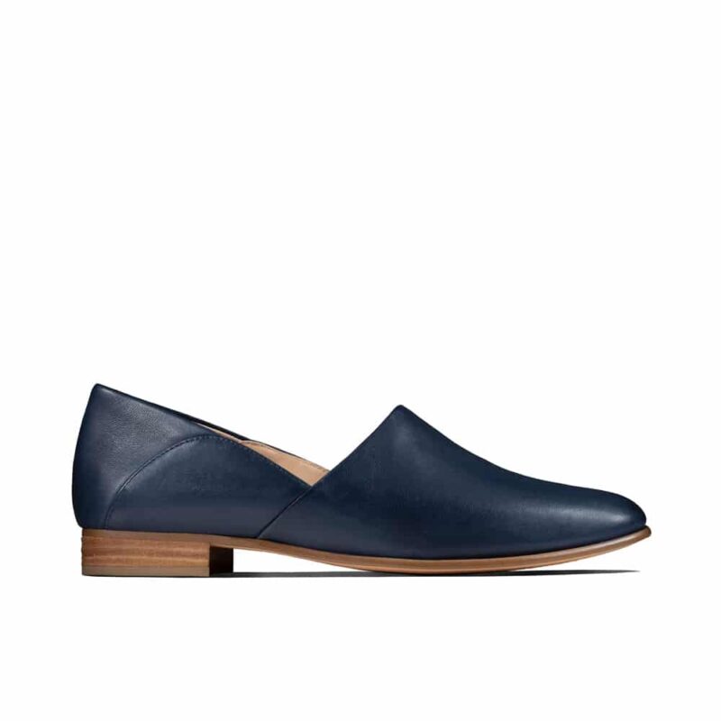 Clarks Pure Tone, women's shoes, navy leather.