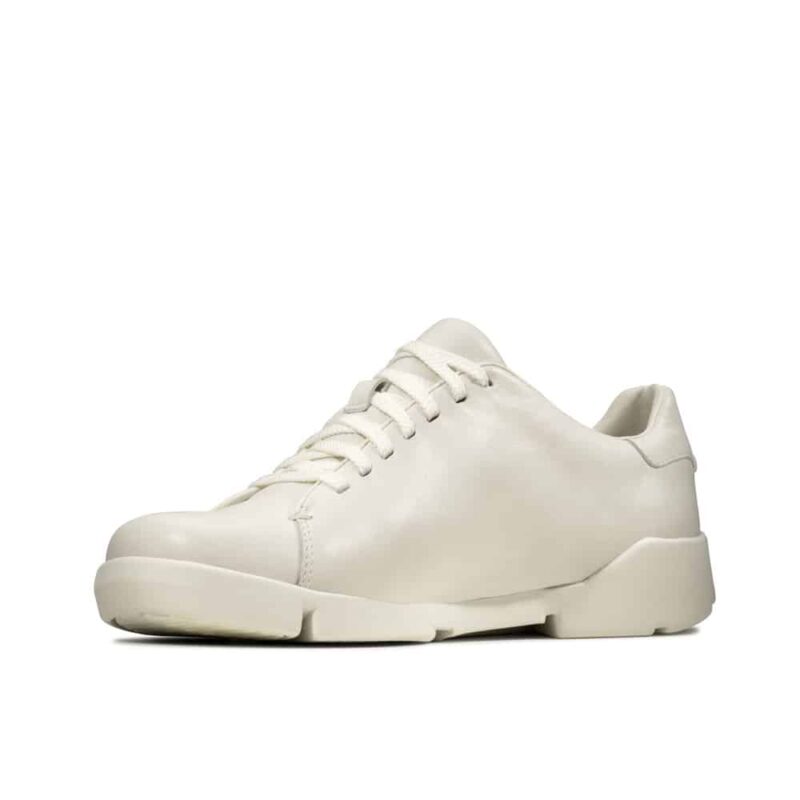 Clarks Tri Abby White leather women's casual shoes