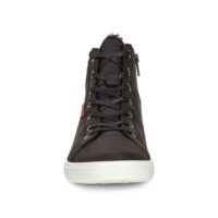 Ecco S7 Teen Black Drago. Mid-cut sneaker in rich oily leather