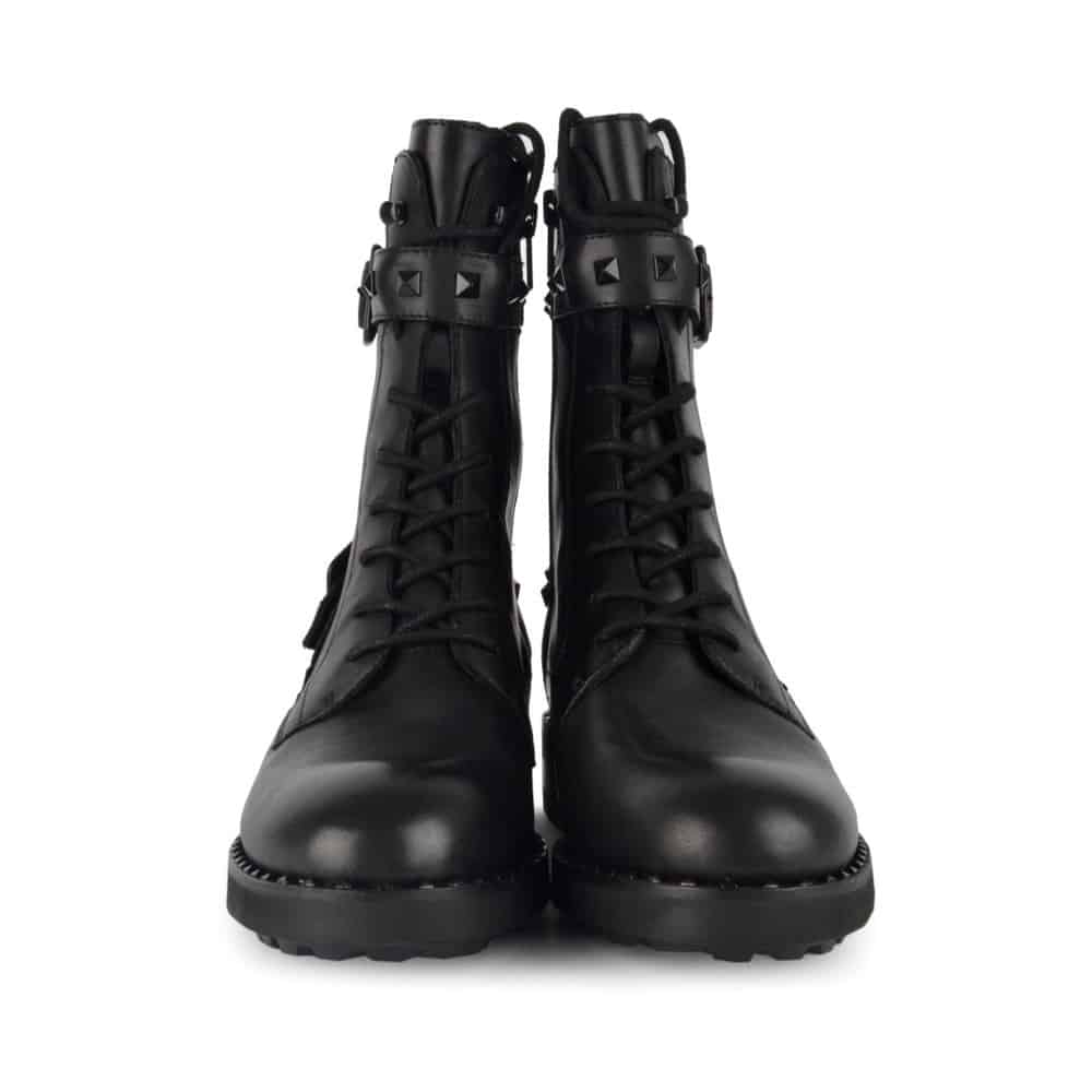 Ash Witch Bis Buckle Biker Boots Black Leather & Studs - 121 Shoes