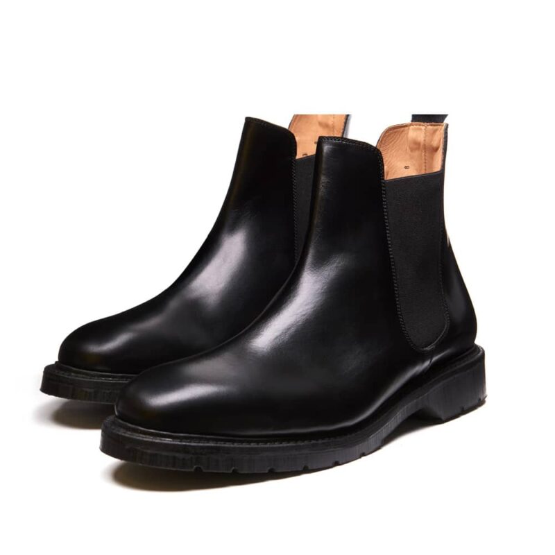 Solovair Black Chelsea Boot. Upper made from premium leather