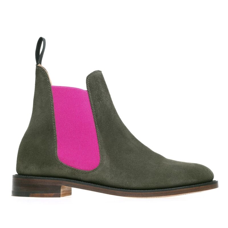  Solovair Victoria. Olive Green Suede Chelsea Boots