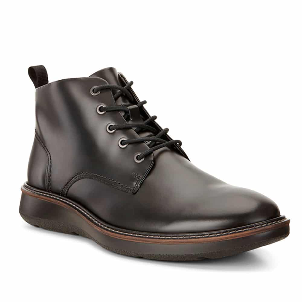 Ecco Lhasa Premium Black Leather Shoes 