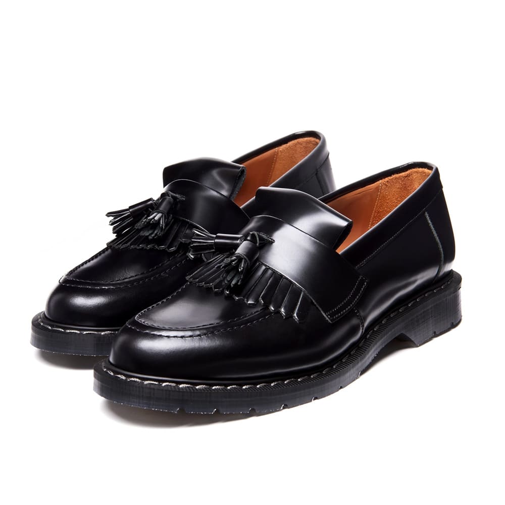 Solovair Black Hi-Shine Tassel Loafer - 121 Shoes
