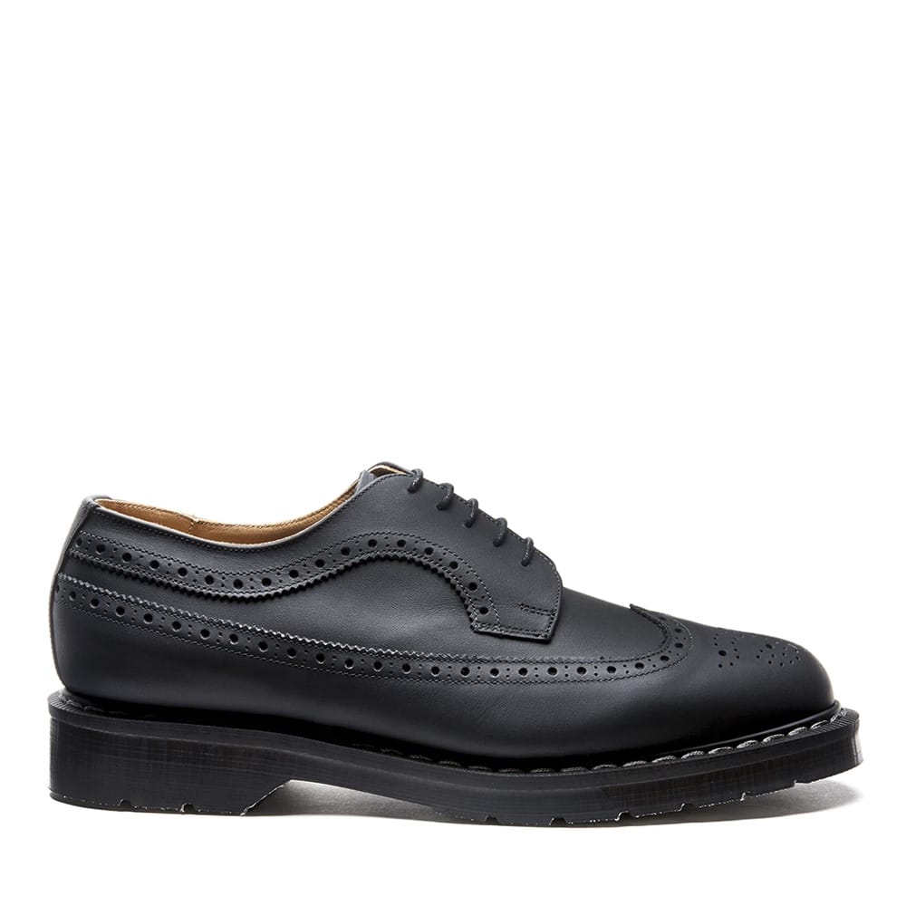 Solovair Black Greasy American Brogue Shoe - 121 Shoes
