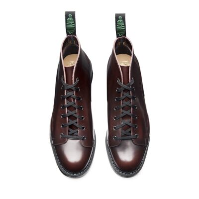 SOLOVAIR Burgundy Rub-Off Monkey Boot. Made from quality leather.