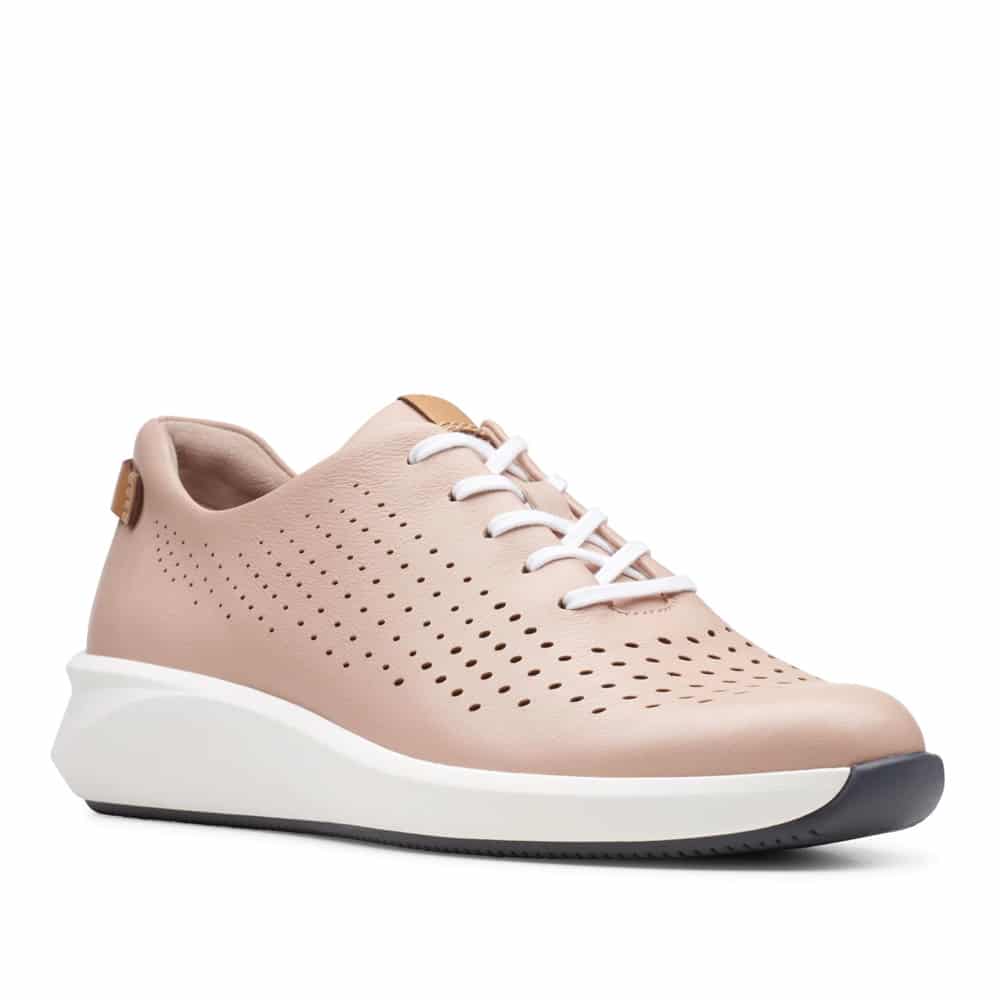 Clarks Un Rio Tie Blush Leather Premium Shoes - 121 Shoes