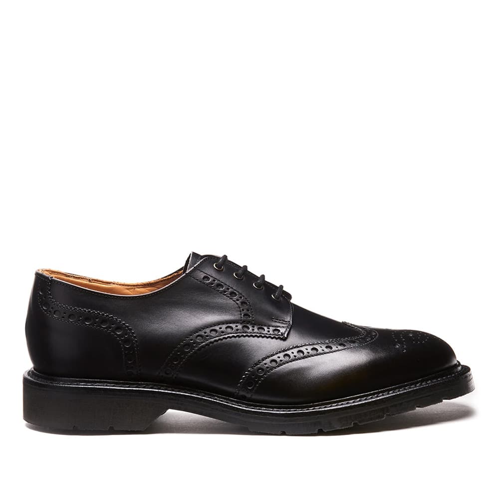Solovair Black 4 Eye Gibson Brogue Quality Leather - 121 Shoes