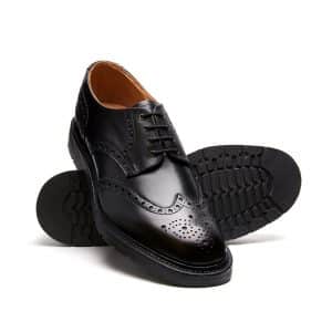 Solovair Black 4 Eye Gibson Brogue. Made from quality leather
