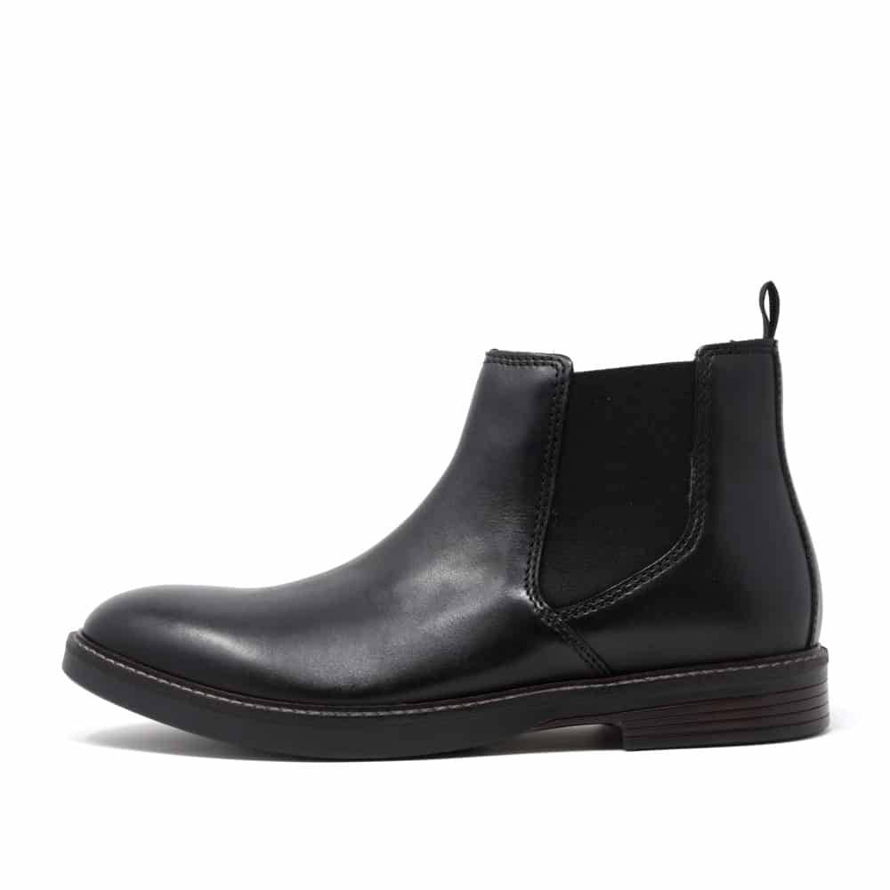 Clarks Paulson Up Men's Slip On Black Leather Chelsea Boots 26144798