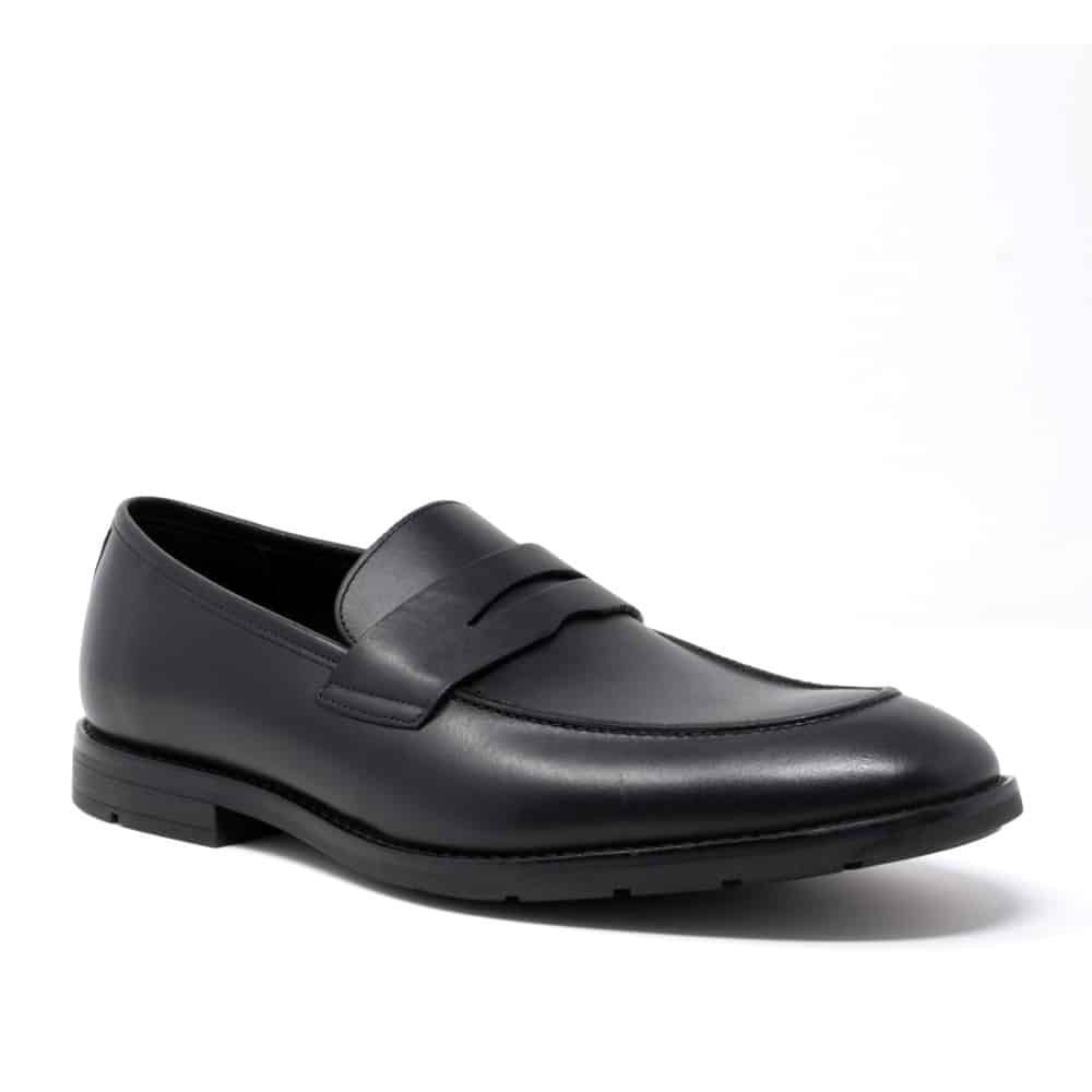 Clarks Ronnie Step Black Leather Premium Shoes - 121 Shoes