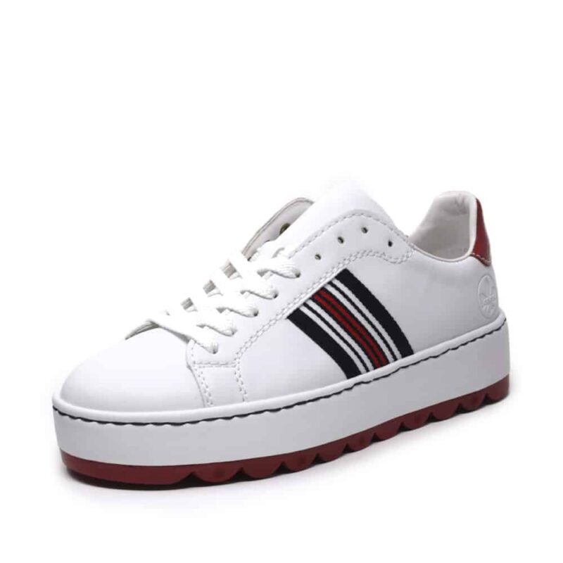 Rieker N4622-81 White Ladies Trainers. Premium Shoes