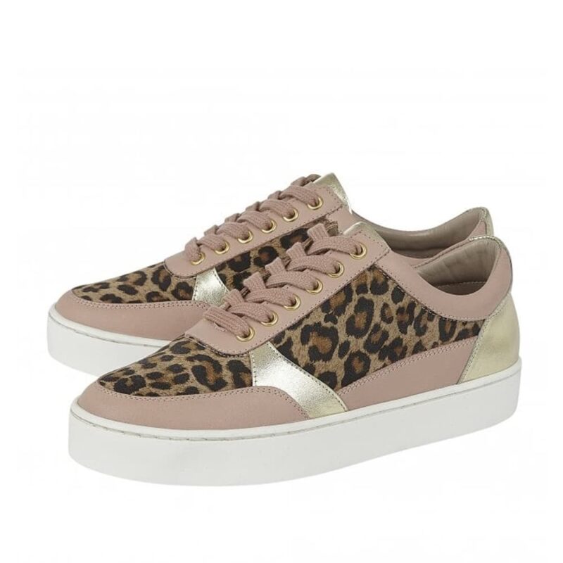Lotus Venice Leopard Pink Leather. Premium Shoes.