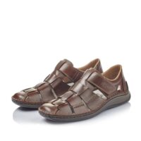 Rieker 05273-25 Men's Brown Hook and Loop Fastening Shoes