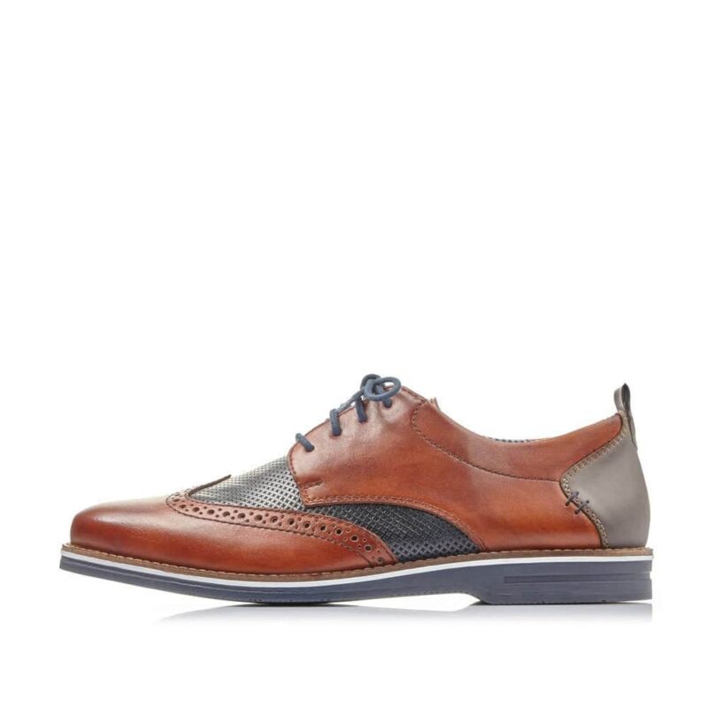 Rieker 12532-2 Men's Brown Combination Premium Lace Up Shoes