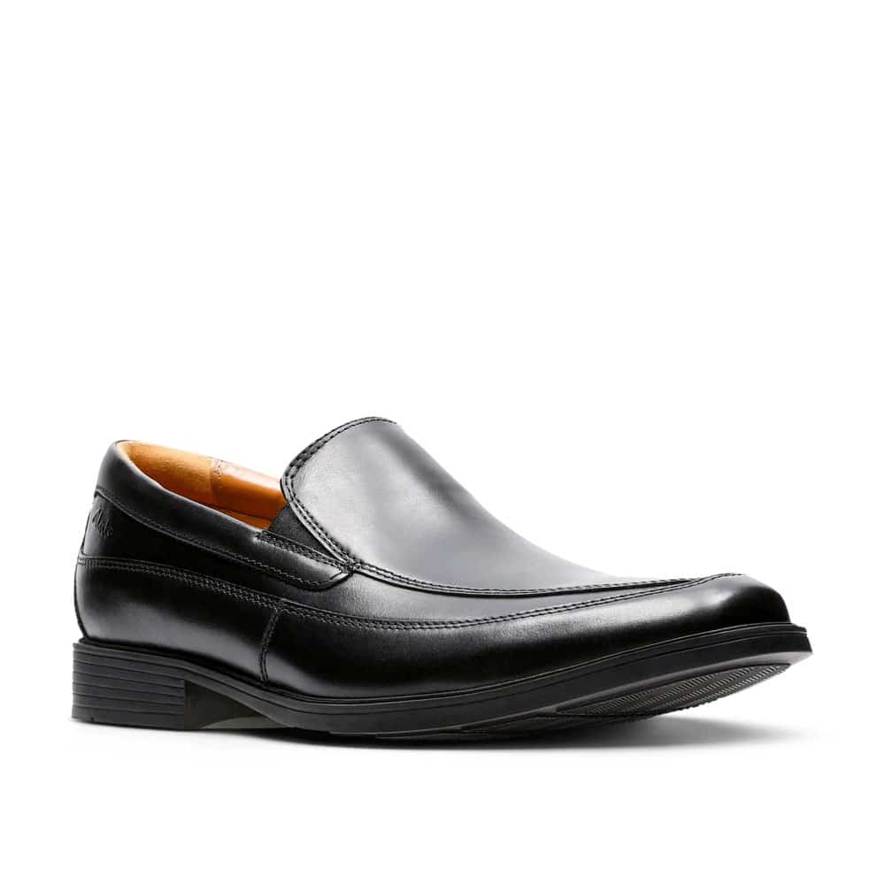 Clarks Tilden Free Black Leather Premium Shoes - 121 Shoes