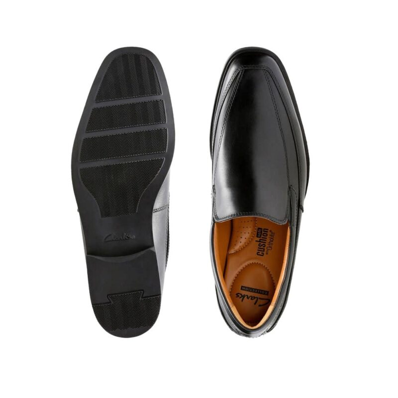Clarks Tilden Free Black Leather. Premium Shoes