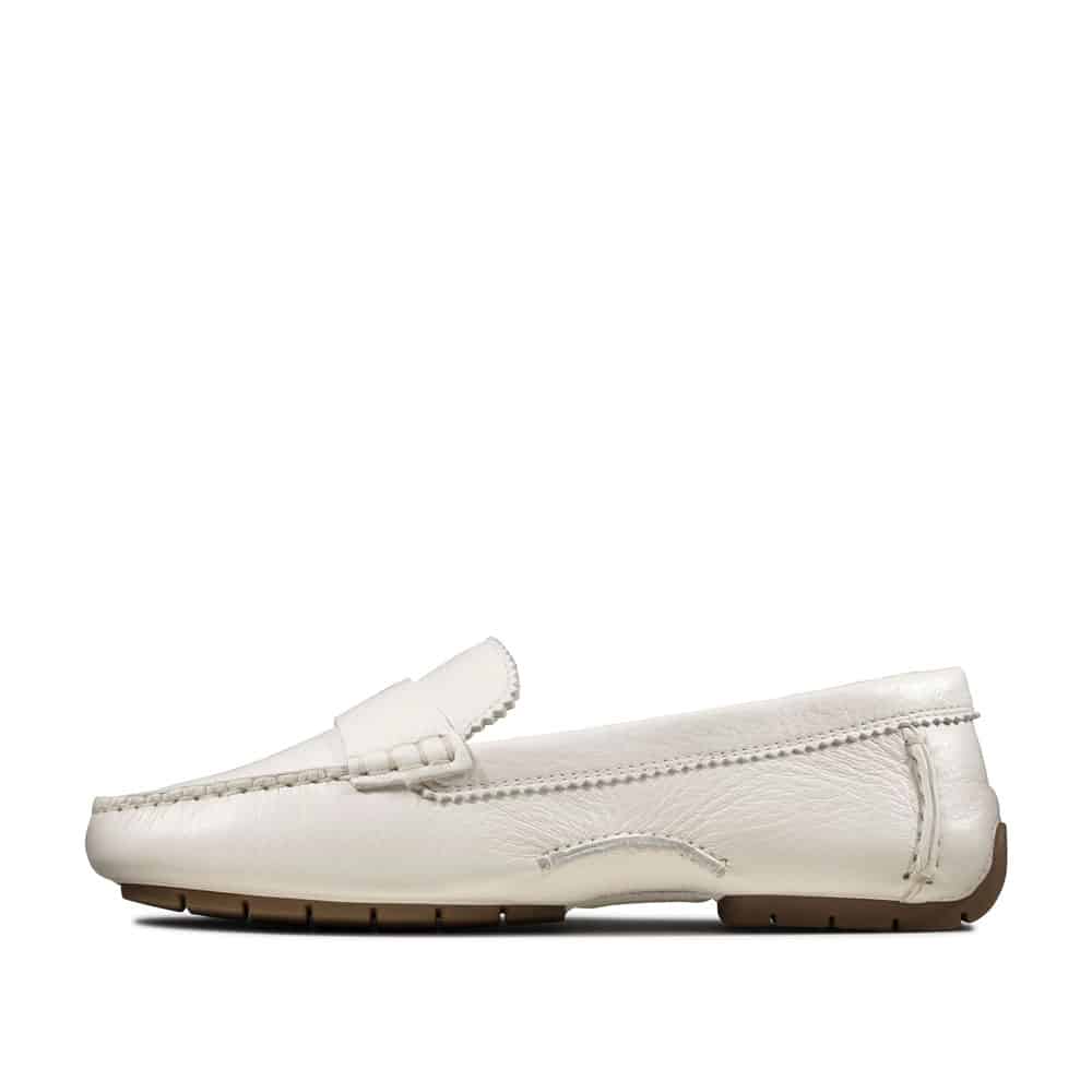 Clarks C Mocc White Leather Premium Shoes - 121 Shoes