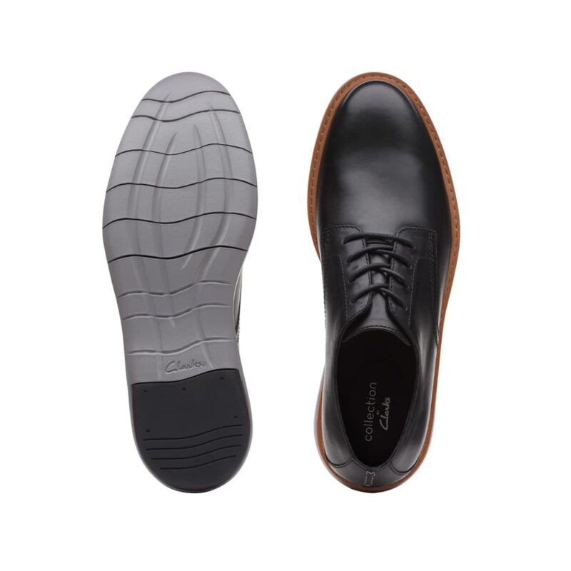 Clarks Draper Lace Oxford Flat Black. Premium Men's Shoes.