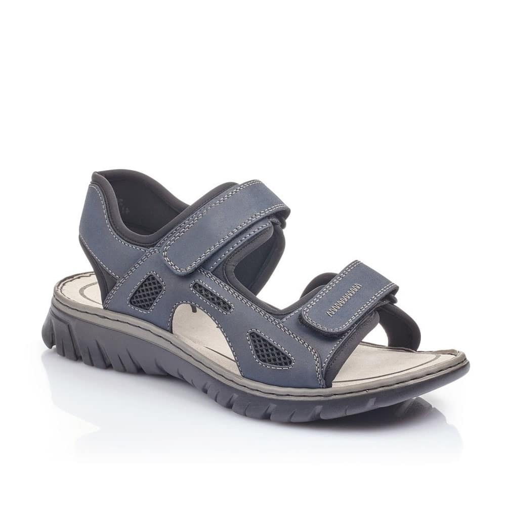 Rieker 26761-14 Men's Blue Sandals Hook and Loop - 121 Shoes