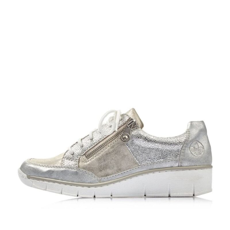 Rieker 53716-80 Ladies Silver and Gold Combination Shoes