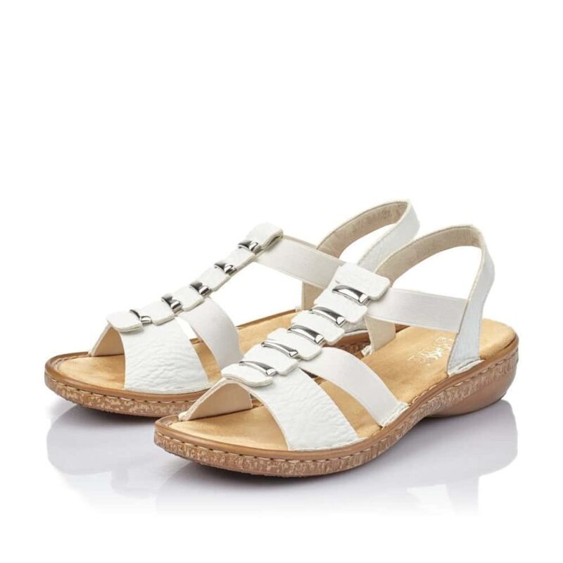 Rieker 62850-80 Ladies White Sling Back Sandals