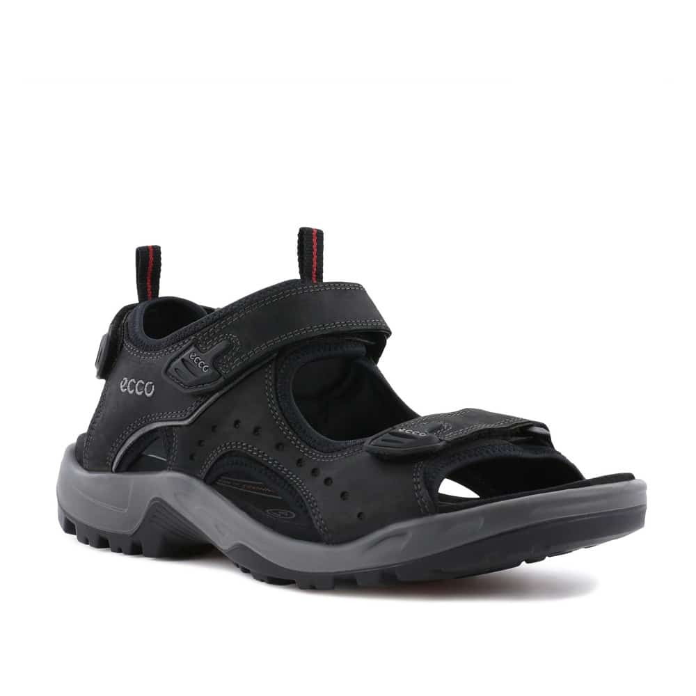 Ecco Offroad Black Premium Leather Sandals - 121 Shoes