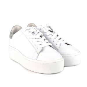 Ash Cult Trainers White Leather & Metallic Silver