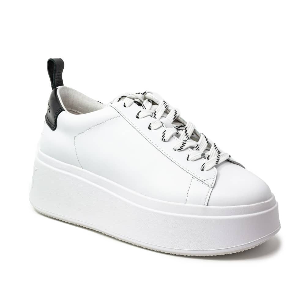 Ash Moon Platform Trainers White & Black Leather Premium - 121 Shoes