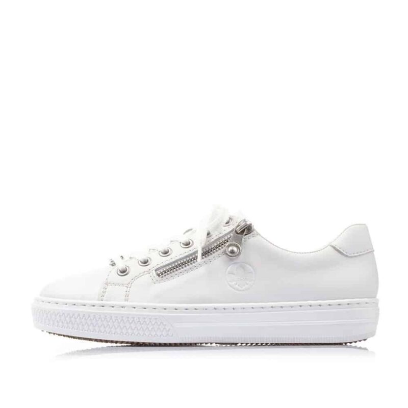 Rieker L59L1-80 Ladies White Lace Up Shoes