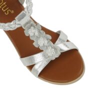 Lotus Aiana Silver Sandals. Premium Open - Toe Sandals.