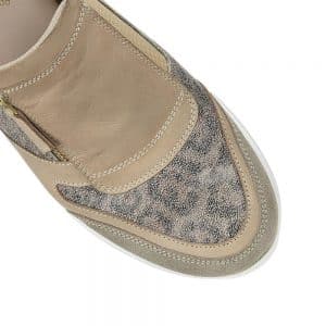 Lotus Alicante Natural & Leopard Print Premium Shoes