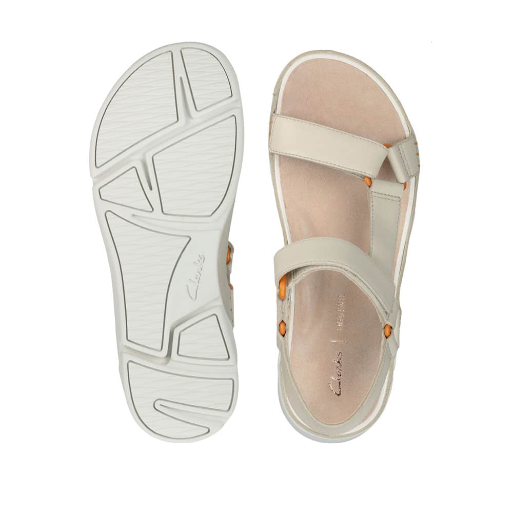 Clarks Tri Sporty White Leather Premium Leather Sandals - 121 Shoes