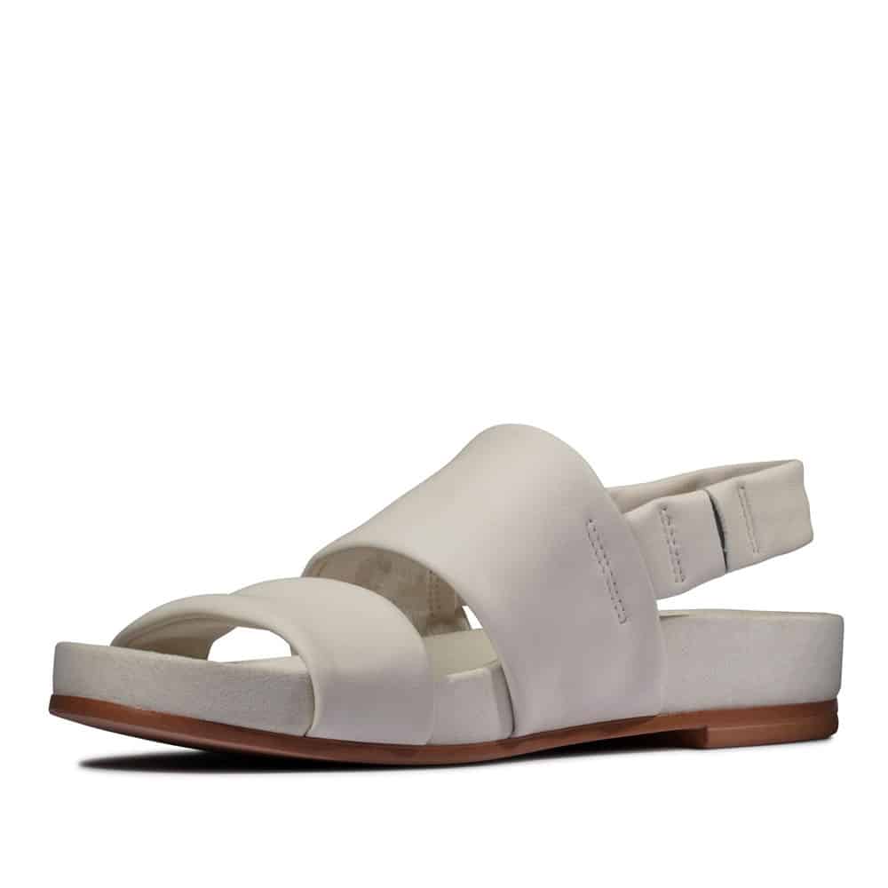 Clarks Pure Strap White Leather Premium Leather Shoes - 121 Shoes
