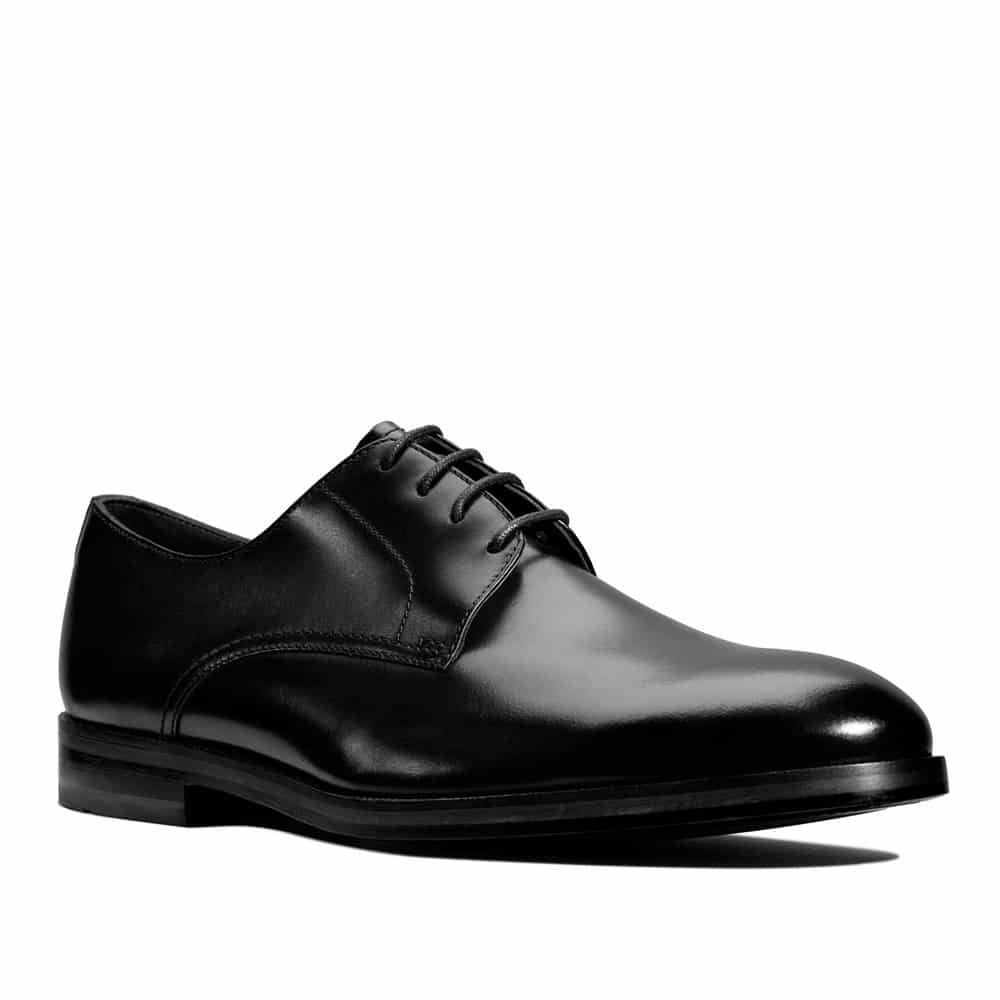Clarks Oliver Lace Black Premium Leather Shoes - 121 Shoes