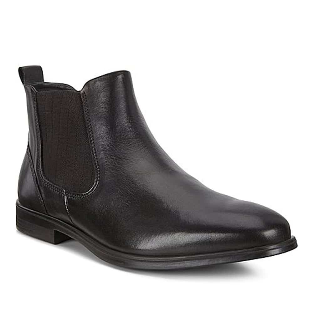 Ecco Melbourne Black Santiago Black Leather Boots - 121 Shoes