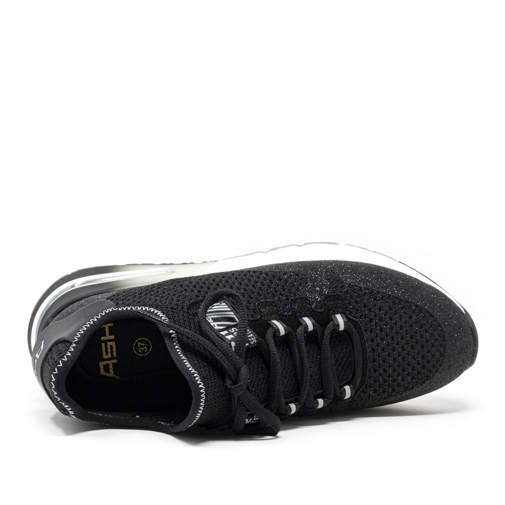 Ash 'krush Glitter' Knit Sneakers in Black