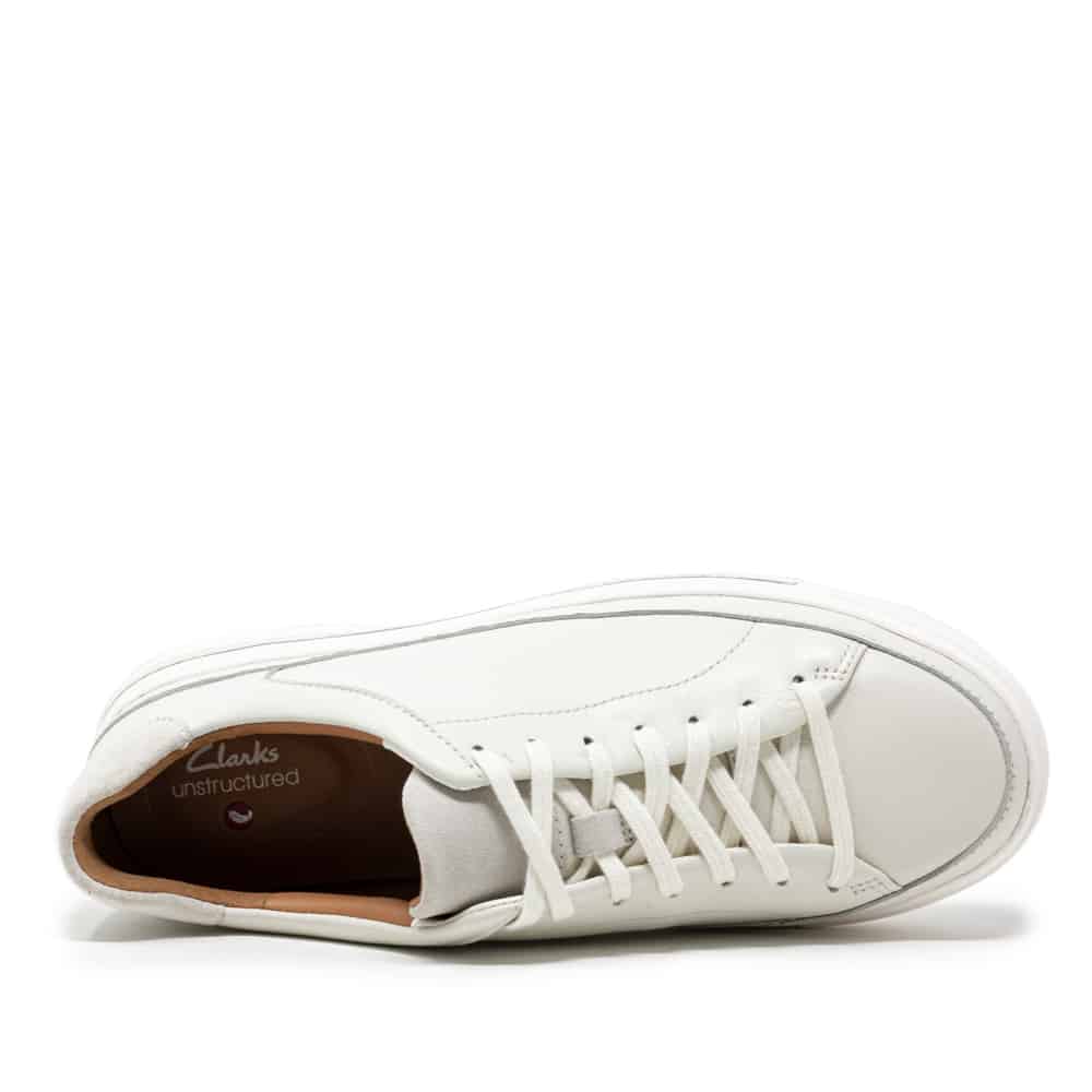 Clarks Un Maui Tie White Leather Premium Shoes - 121 Shoes