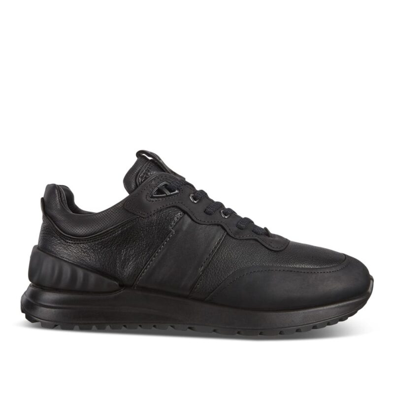 Ecco Astir Black Premium Leather Sneakers - 121 Shoes