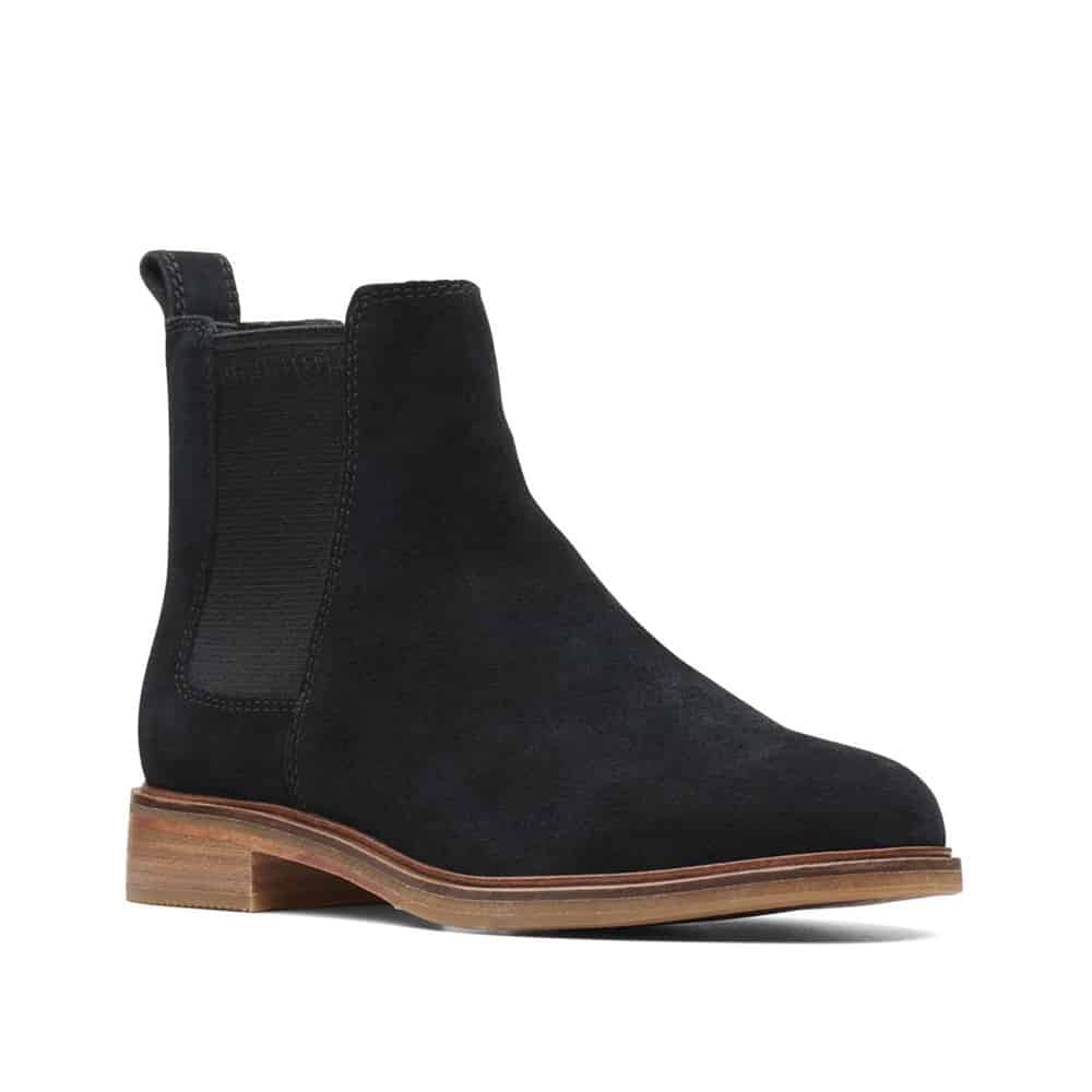 Clarks black suede chelsea hot sale boots