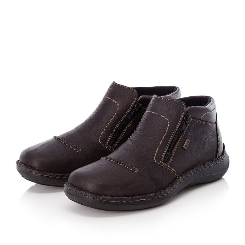 Rieker 03072-25 Men's Brown Zip Up Ankle Boots