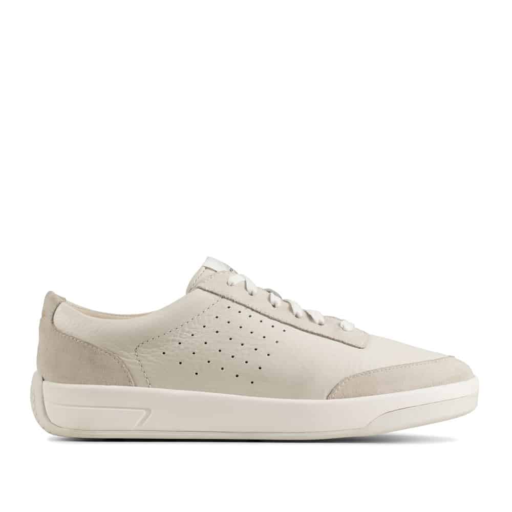 Clarks Hero Air Lace White Leather Premium Leather Shoes - 121 Shoes