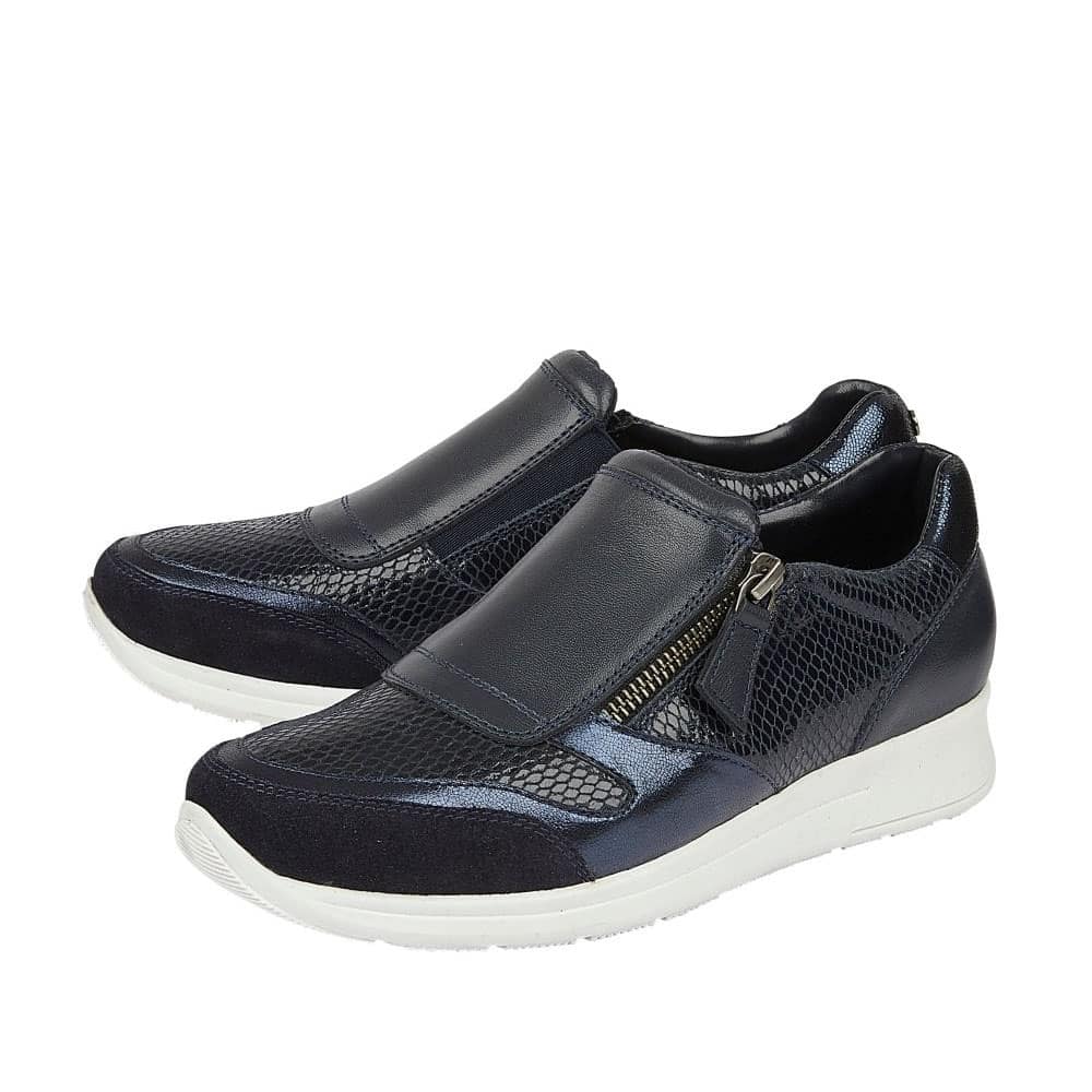 Lotus Sian Navy Leather/Snake Premium Shoes - 121 Shoes