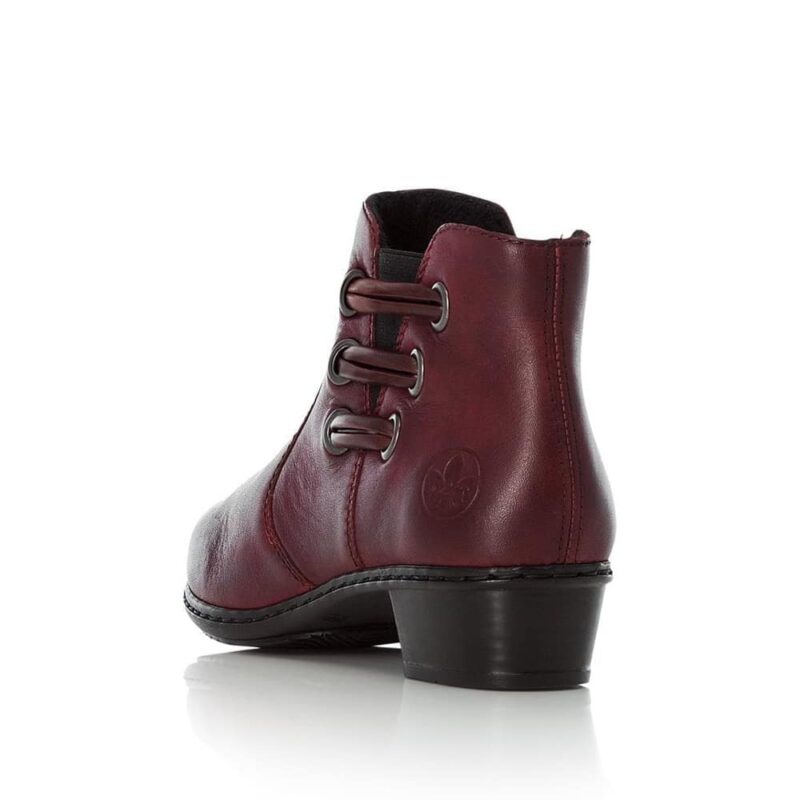 Rieker Y07B0-30 Ladies Red Zip Up Ankle Boots