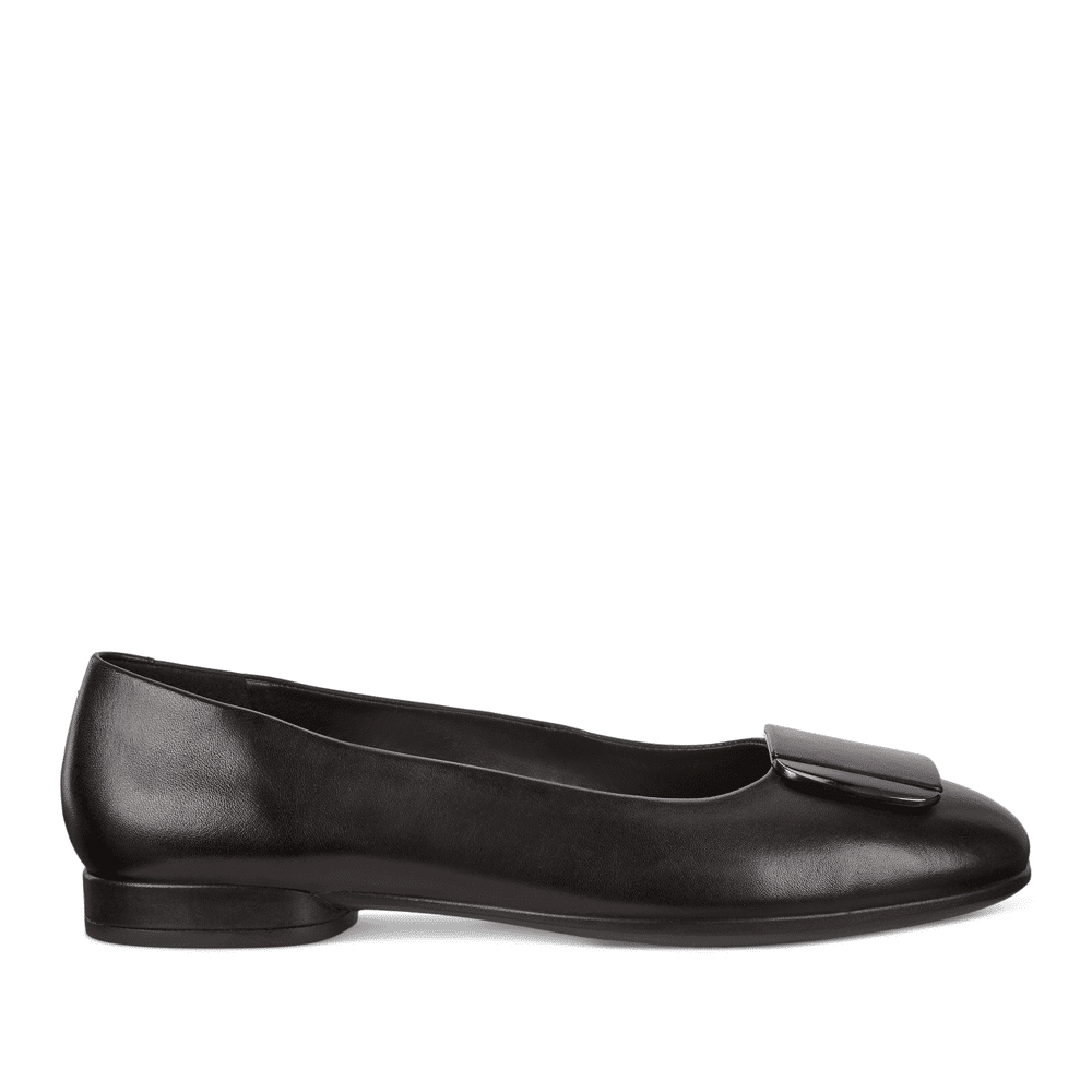 Ecco Anine Ballerina Black Premium Black Leather Shoes - 121 Shoes