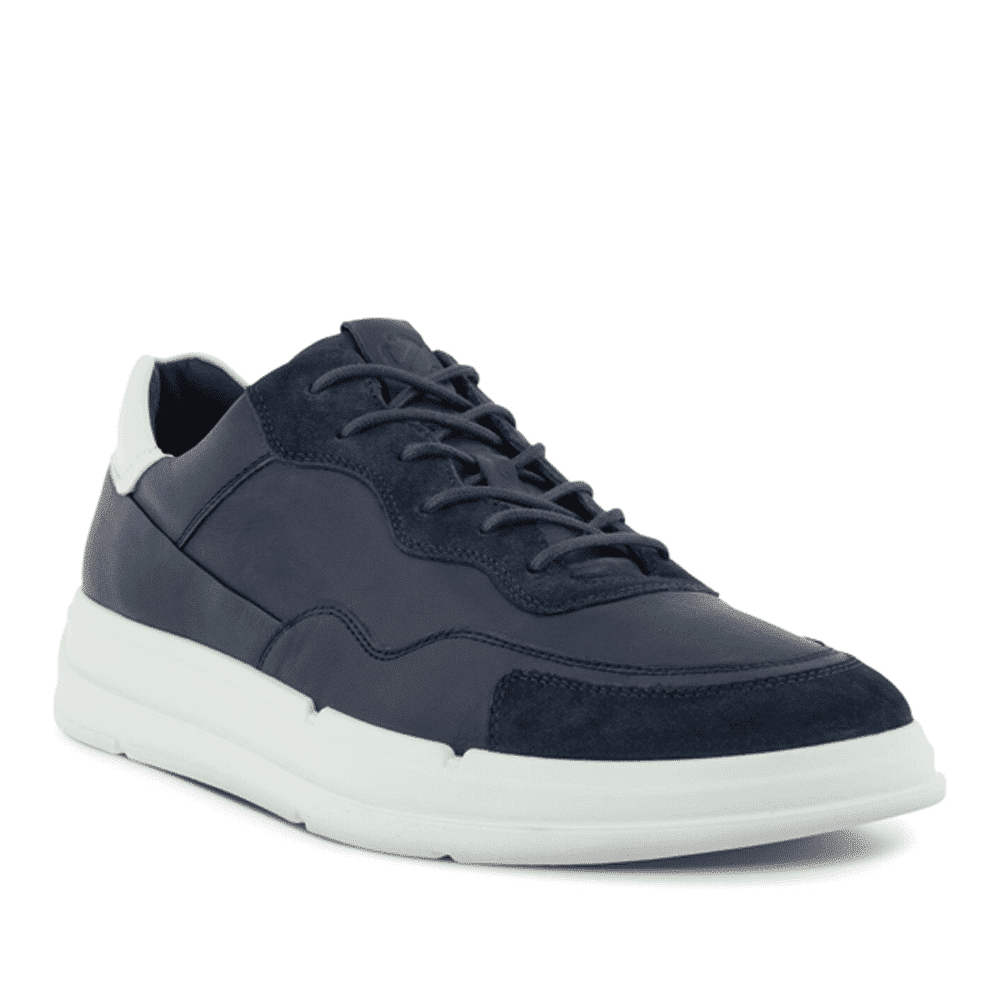 Ecco Soft X M Shoe Navy Premium Leather Sneakers - 121 Shoes