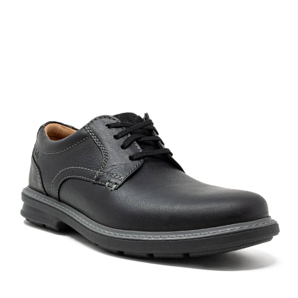 Clarks Rendell Plain Black Ebony Oily - 121 Shoes